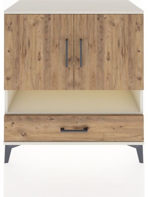 Dienni Hyperion Şifonyer 4 Raflı Tek Çekmeceli 2 Kapaklı 88X44X96 Aytaşı-Çam