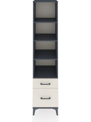 Dienni Hyperion Dolap 4 Raflı 2 Çekmeceli 44X44X195 Antrasit-Aytaşı