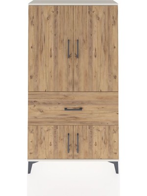 Dienni Arges Dolap 3 Raflı Tek Çekmeceli 4 Kapaklı 88X30X163 Aytaşı-Çam
