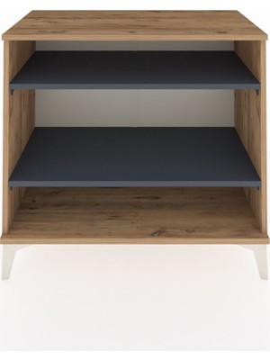 Dienni Hyperion Şifonyer 2 Raflı 88X44X80 Çam-Antrasit