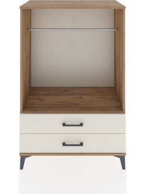 Dienni Hyperion Dolap Tek Raflı 2 Çekmeceli Tek Askılı 88X44X134 Çam-Aytaşı