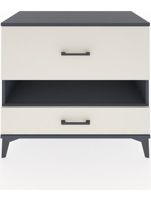 Dienni Hyperion Şifonyer Tek Raflı 2 Çekmeceli 88X44X80 Antrasit-Aytaşı