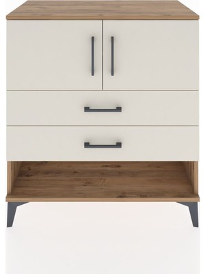 Dienni Hyperion Şifonyer 2 Raflı 2 Çekmeceli 2 Kapaklı 88X44X96 Çam-Aytaşı