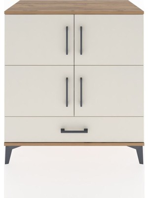 Dienni Hyperion Şifonyer 4 Raflı Tek Çekmeceli 4 Kapaklı 88X44X96 Çam-Aytaşı