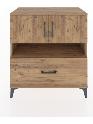 Dienni Hyperion Şifonyer 2 Raflı Tek Çekmeceli 2 Kapaklı 88X44X96 Çam-Çam