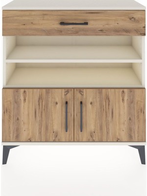 Dienni Arges Şifonyer 3 Raflı Tek Çekmeceli 2 Kapaklı 88X30X96 Aytaşı-Çam