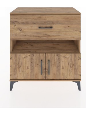 Dienni Hyperion Şifonyer 2 Raflı Tek Çekmeceli 2 Kapaklı 88X44X96 Çam-Çam