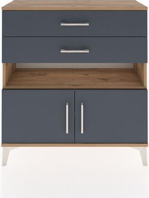 Dienni Arges Şifonyer 2 Raflı 2 Çekmeceli 2 Kapaklı 88X30X96 Çam-Antrasit