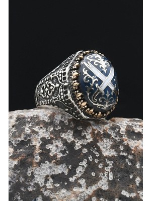 Prestige Gümüş Hz. Ali'nin Kılıcı Zülfikar Mineli 925 Ayar Gümüş Erkek Yüzüğü 902339