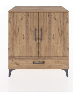 Dienni Hyperion Şifonyer 4 Raflı Tek Çekmeceli 2 Kapaklı 88X44X96 Çam-Çam