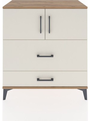 Dienni Hyperion Şifonyer Tek Raflı 2 Çekmeceli 2 Kapaklı 88X44X96 Çam-Aytaşı