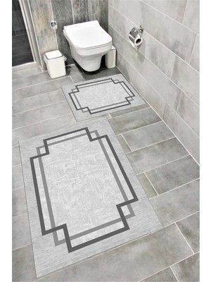 Home Su Emici Yumuşak Kaymaz Taban Sünger Dolgulu Yıkanabilir Dekoratif Banyo Paspası Takımı 1249