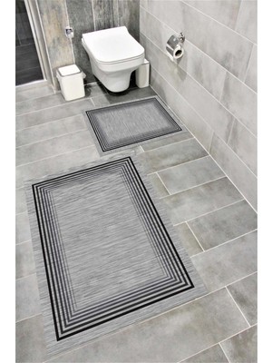 Home Su Emici Yumuşak Kaymaz Taban Sünger Dolgulu Yıkanabilir Dekoratif Banyo Paspası Takımı 1193