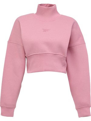 Reebok Eyeball Cropped Crewneck Pembe Kadın Sweatshirt