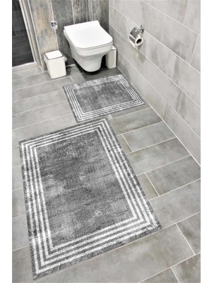 Home Su Emici Yumuşak Kaymaz Taban Sünger Dolgulu Yıkanabilir Dekoratif Banyo Paspası Takımı Inside