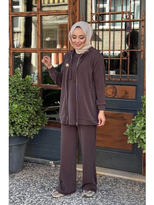 Omelya Pantolonlu 3 Lü Takım 26KZ1012 Kahve