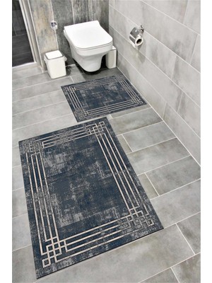 Home Su Emici Yumuşak Kaymaz Taban Sünger Dolgulu Yıkanabilir Dekoratif Banyo Paspası Takımı 1247