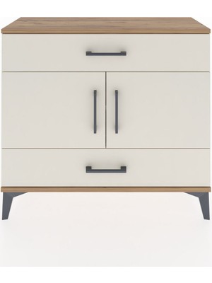 Dienni Arges Şifonyer 2 Raflı 2 Çekmeceli 2 Kapaklı 88X30X80 Çam-Aytaşı