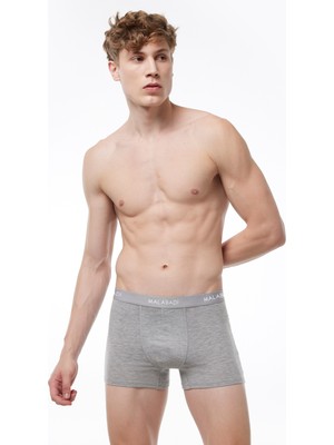 Malabadi Erkek Gri Pamuk Elastan Boxer 075