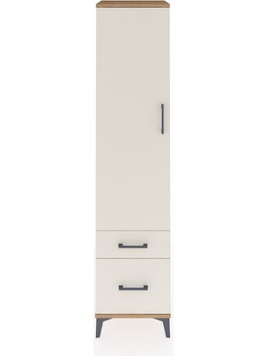 Dienni Hyperion Dolap 4 Raflı 2 Çekmeceli Tek Kapaklı 44X44X195 Çam-Aytaşı