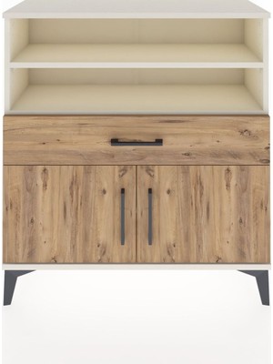 Dienni Arges Şifonyer 3 Raflı Tek Çekmeceli 2 Kapaklı 88X30X96 Aytaşı-Çam