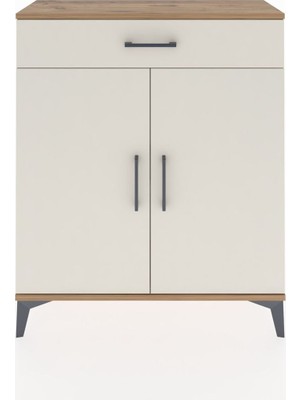 Dienni Arges Şifonyer Tek Raflı Tek Çekmeceli 2 Kapaklı 88X30X106 Çam-Aytaşı