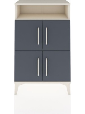 Dienni Arges Komodin Tek Raflı 4 Kapaklı 60X30X96 Aytaşı-Antrasit