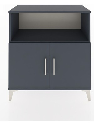 Dienni Hyperion Şifonyer 3 Raflı 2 Kapaklı 88X44X96 Antrasit-Antrasit