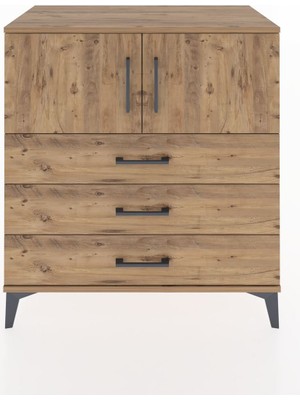 Dienni Hyperion Şifonyer 2 Raflı 3 Çekmeceli 2 Kapaklı 88X44X96 Çam-Çam