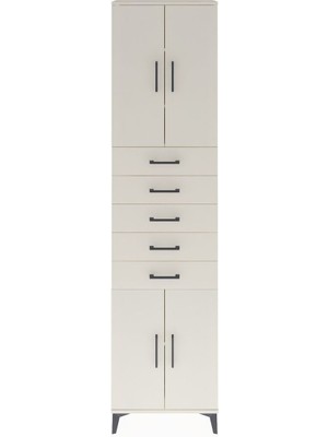 Dienni Arges Dolap 4 Raflı 5 Çekmeceli 4 Kapaklı 60X30X243 Aytaşı-Aytaşı