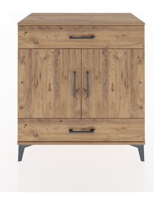 Dienni Hyperion Şifonyer 2 Çekmeceli 2 Kapaklı 88X44X96 Çam-Çam