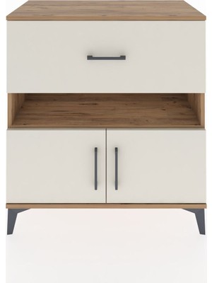 Dienni Hyperion Şifonyer Tek Raflı Tek Çekmeceli 2 Kapaklı 88X44X96 Çam-Aytaşı