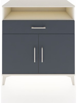 Dienni Hyperion Şifonyer Tek Çekmeceli 2 Kapaklı 88X44X96 Aytaşı-Antrasit