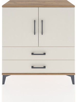 Dienni Hyperion Şifonyer 2 Raflı 2 Çekmeceli 2 Kapaklı 88X44X96 Çam-Aytaşı