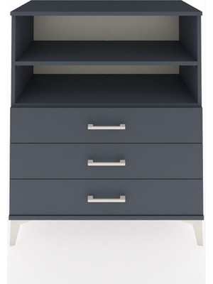 Dienni Hyperion Şifonyer 2 Raflı 3 Çekmeceli 88X44X106 Antrasit-Antrasit