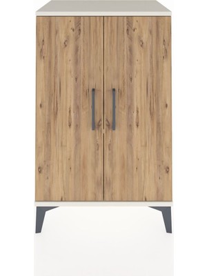 Dienni Hyperion Komodin 2 Raflı 2 Kapaklı 60X44X96 Aytaşı-Çam