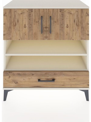 Dienni Hyperion Şifonyer 3 Raflı Tek Çekmeceli 2 Kapaklı 88X44X96 Aytaşı-Çam