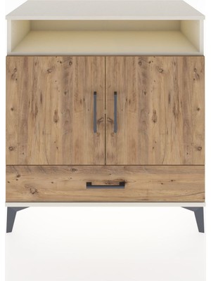 Dienni Hyperion Şifonyer 3 Raflı Tek Çekmeceli 2 Kapaklı 88X44X96 Aytaşı-Çam