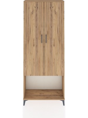 Dienni Arges Dolap 4 Raflı 2 Kapaklı 88X30X221 Çam-Çam