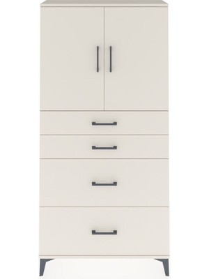 Dienni Arges Dolap 2 Raflı 4 Çekmeceli 2 Kapaklı 88X30X182 Aytaşı-Aytaşı