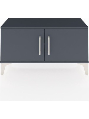 Dienni Arges Şifonyer Tek Raflı 2 Kapaklı 88X30X48 Antrasit-Antrasit