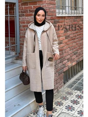 Trendparis Fermuarlı Çift Cepli Buklet Kaban