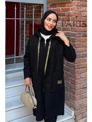 Trendparis Fermuarlı Çift Cepli Buklet Kaban