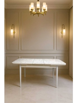 Açılır Kapanır Mutfak Masası Mdf Tablalı Gürgen Ayaklı Yemek Masası – 80×130 / 80×170 cm