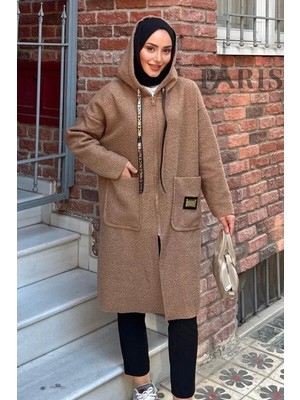 Trendparis Fermuarlı Çift Cepli Buklet Kaban