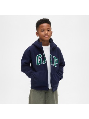 Gap Erkek Çocuk VintageSoft Gap Logo Fermuarlı Sweatshirt - 801449