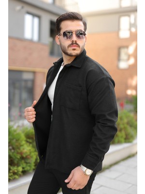Comstar Erkek Kışlık Günlük Basic Oduncu Siyah Kaşe Ceket