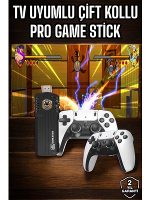 365Dükkan 8k Android Tv Gme Stick Video Oyun Konsolu Aile Retro 35000 Oyunlu Çift Kollu