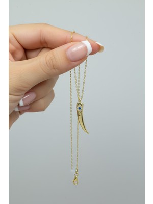 By Barun Silver Gümüş Nazar Göz Kolye – Lacivert Zirkon Taşlı, 925 Ayar