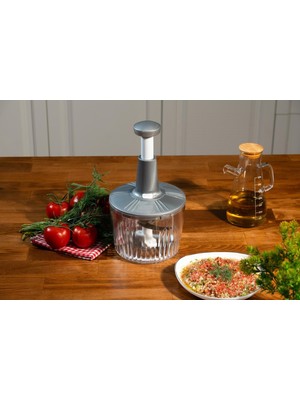 Decorev 3 Bıçaklı Üstten Basmalı El Rondosu – Pratik Sebze, Meyve ve Soğan Doğrayıcı | Hızlı ve Kolay Kullanım